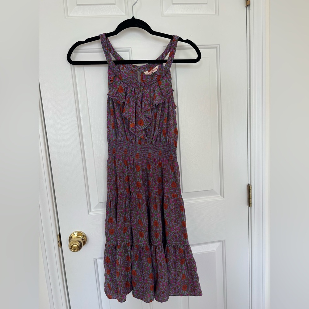 Womens Rebecca Taylor Pink Multicolor Floral Sleevelessโ Silk dress